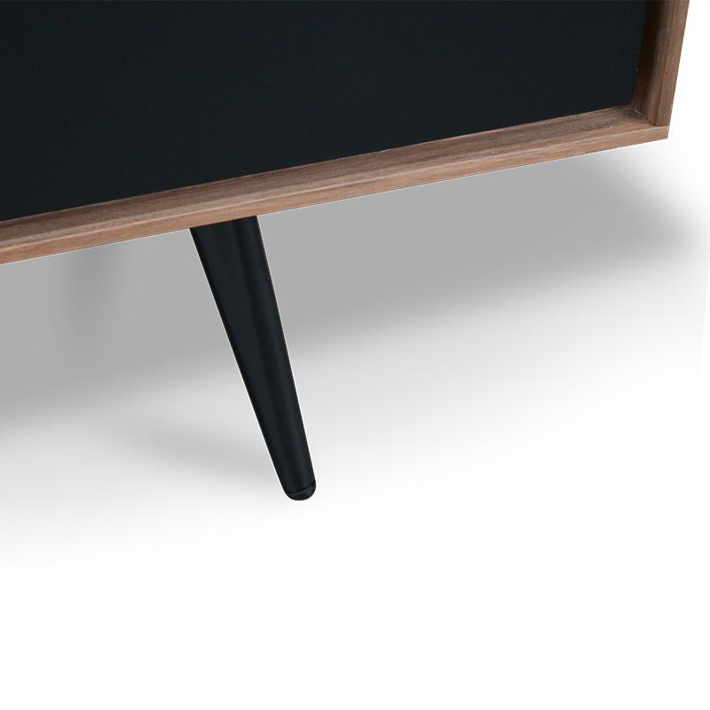 Liam 180cm Wooden TV Unit With Black Matt Drawers - Walnut - Last One TV/Entertainment Unit Dwood-Core   