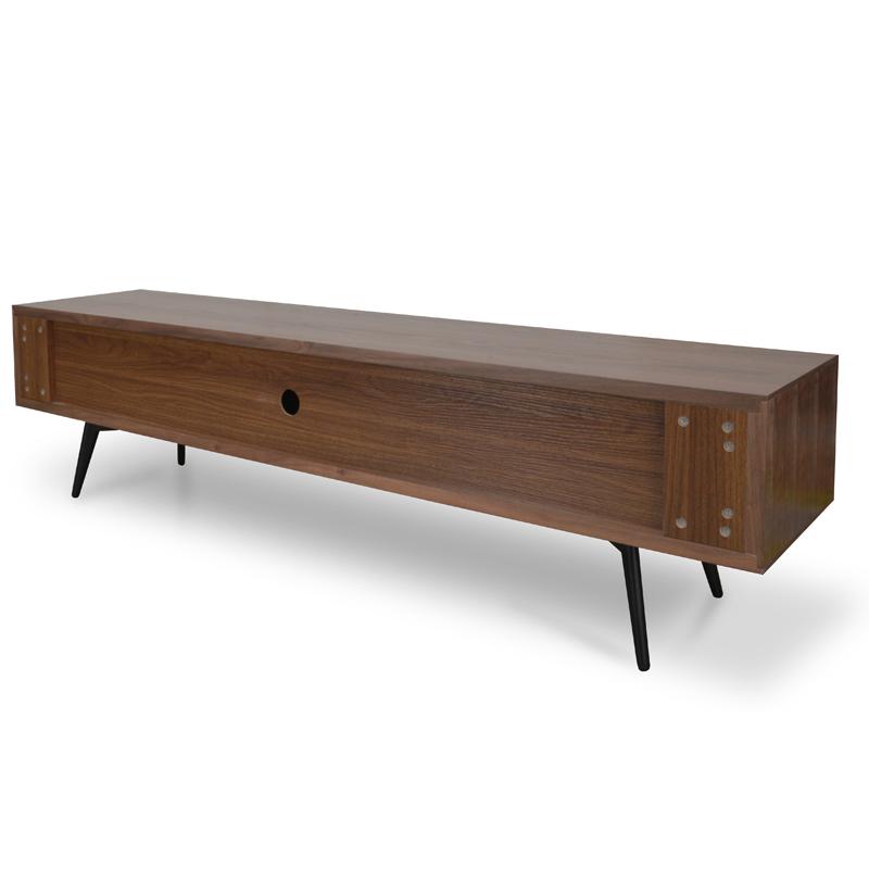 Liam 180cm Wooden TV Unit With Black Matt Drawers - Walnut - Last One TV/Entertainment Unit Dwood-Core   