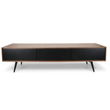 Liam 180cm Wooden TV Unit With Black Matt Drawers - Walnut - Last One TV/Entertainment Unit Dwood-Core   