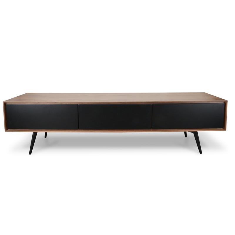 Liam 180cm Wooden TV Unit With Black Matt Drawers - Walnut - Last One TV/Entertainment Unit Dwood-Core   