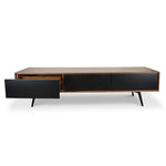 Liam 180cm Wooden TV Unit With Black Matt Drawers - Walnut - Last One TV/Entertainment Unit Dwood-Core   