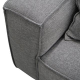 Loft 4 Seater Fabric Sofa with Cushion and Pillow - Graphite Grey Sofa K Sofa-Core   