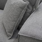 Loft 4 Seater Fabric Sofa with Cushion and Pillow - Graphite Grey Sofa K Sofa-Core   