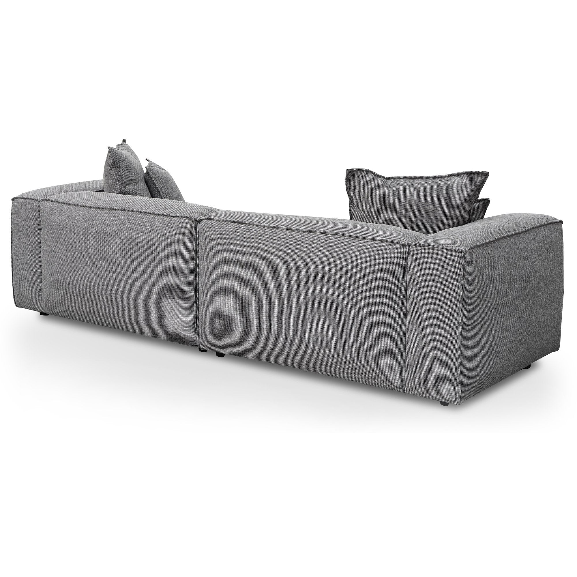 Loft 4 Seater Fabric Sofa with Cushion and Pillow - Graphite Grey Sofa K Sofa-Core   
