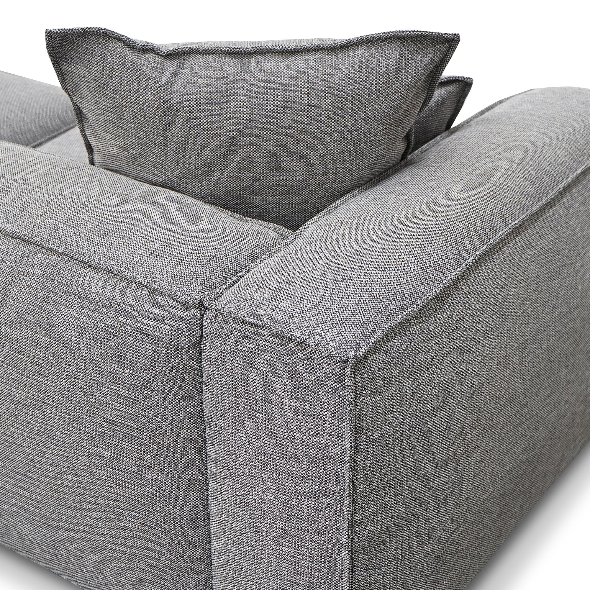 Loft 4 Seater Fabric Sofa with Cushion and Pillow - Graphite Grey Sofa K Sofa-Core   