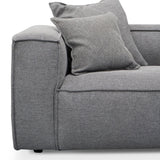 Loft 4 Seater Fabric Sofa with Cushion and Pillow - Graphite Grey Sofa K Sofa-Core   