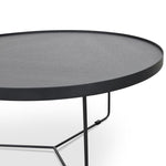 Ex Display - Luna 90cm Oak Top Round Coffee Table - Black Coffee Table Better B-Core