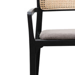 Madeline Fabric Armchair - Caramel Grey with Black Legs Armchair Swady-Core   