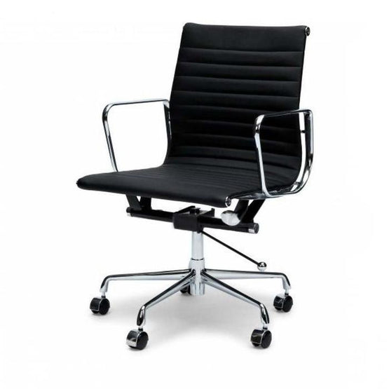 Floyd Low Back Office Chair - Black Leather OC101