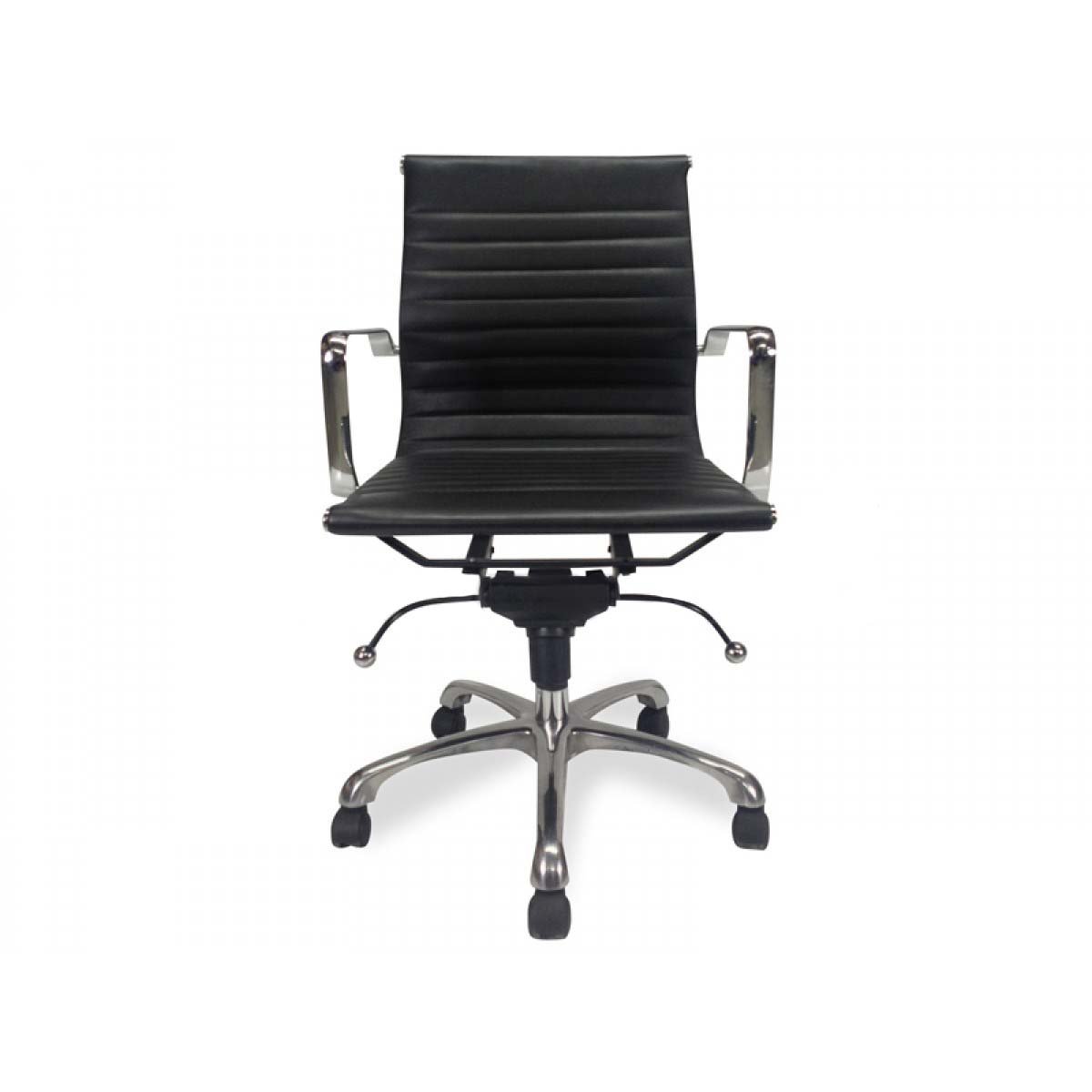 Ex Display - Veera Low Back Office Chair - Black Leather Office Chair Yus Furniture-Core   
