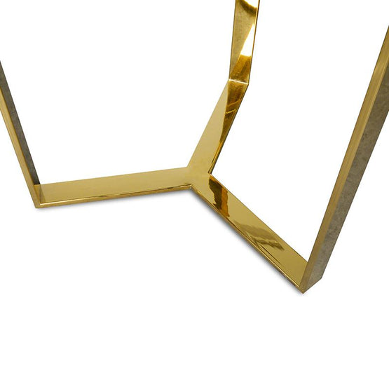 Marcelo 50cm Side Table With Golden Stainless Steel Base - Last One Side Table Bluesteel-Core   