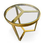 Marcelo 50cm Side Table With Golden Stainless Steel Base - Last One Side Table Bluesteel-Core   