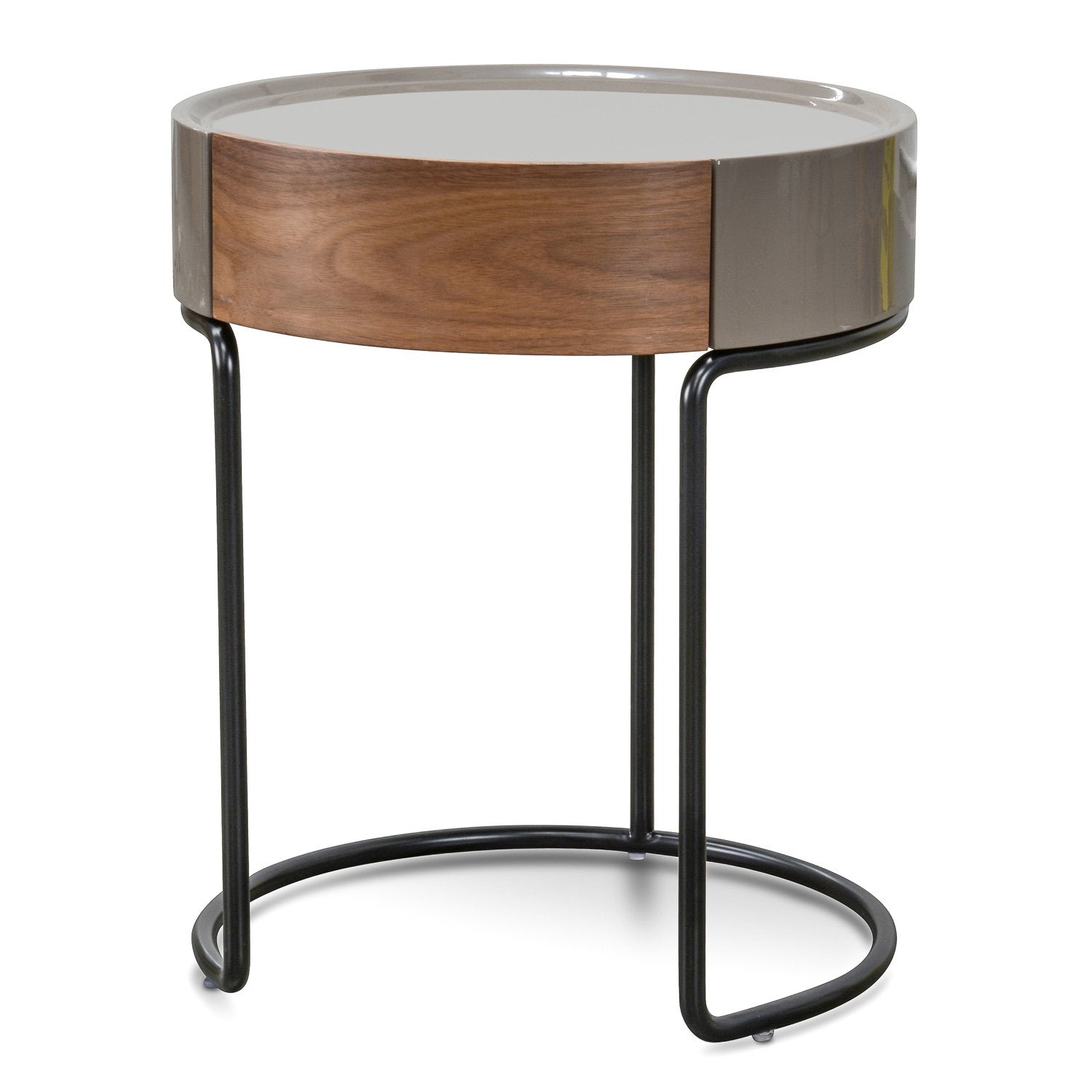 Marcos Scandinavian Round Side Table - Walnut Side Table Iggy-Core   