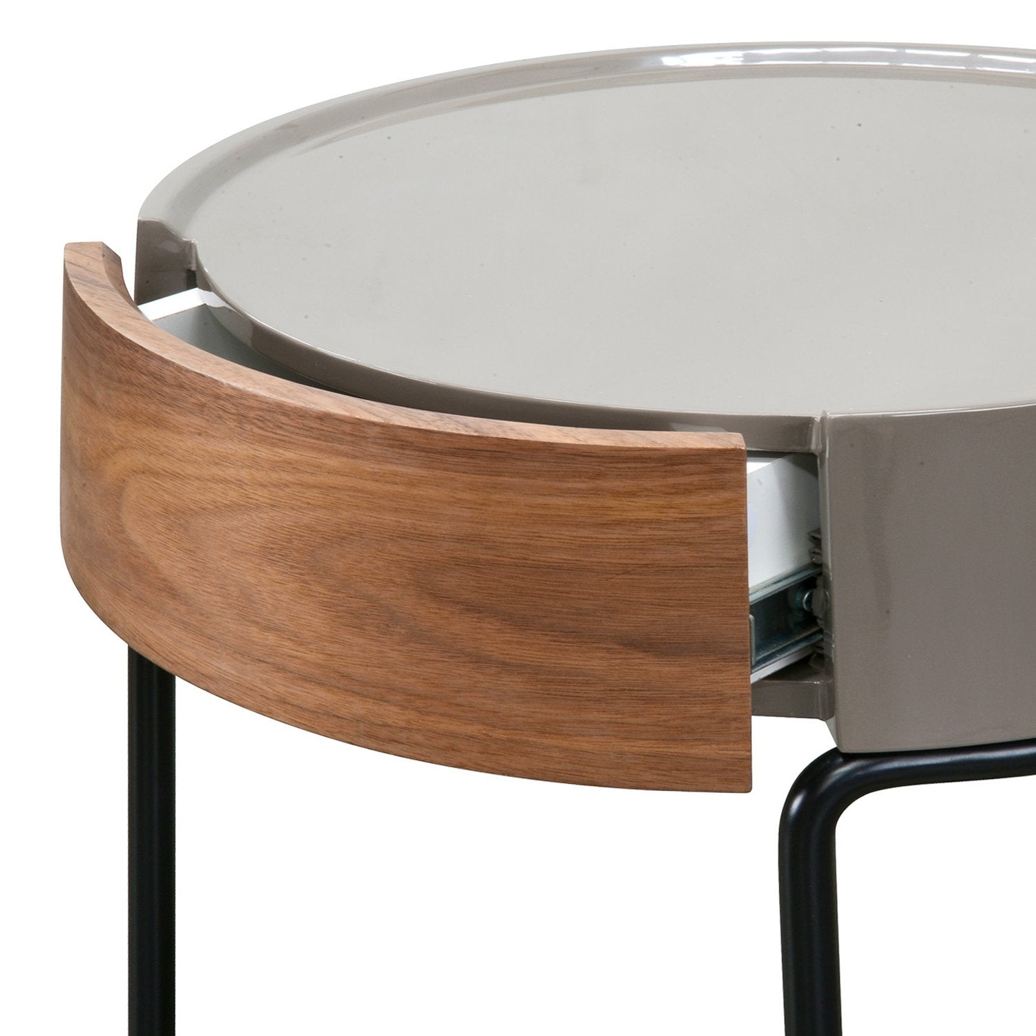 Marcos Scandinavian Round Side Table - Walnut Side Table Iggy-Core   
