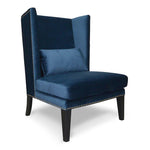 Mercer Wingback Lounge Chair - Navy Blue Velvet Wingback Chair Casa-Core   
