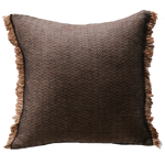 Ollo Nathan Jacquard Design Fringed Edge Cushion - Black Cushion Furtex-Local   