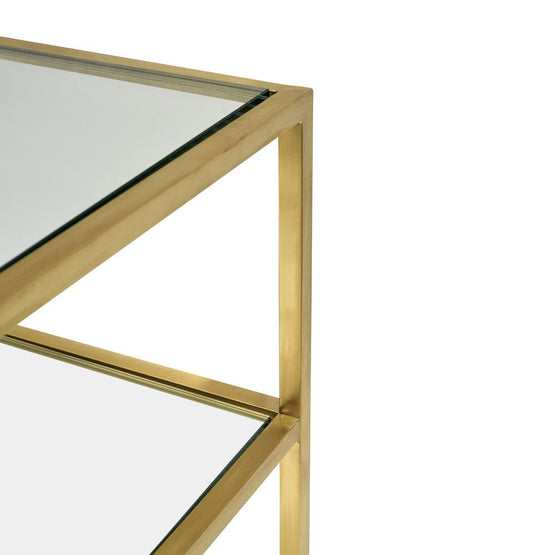 Noel 1.2m Glass Console Table - Gold Base Console Table K Steel-Core   