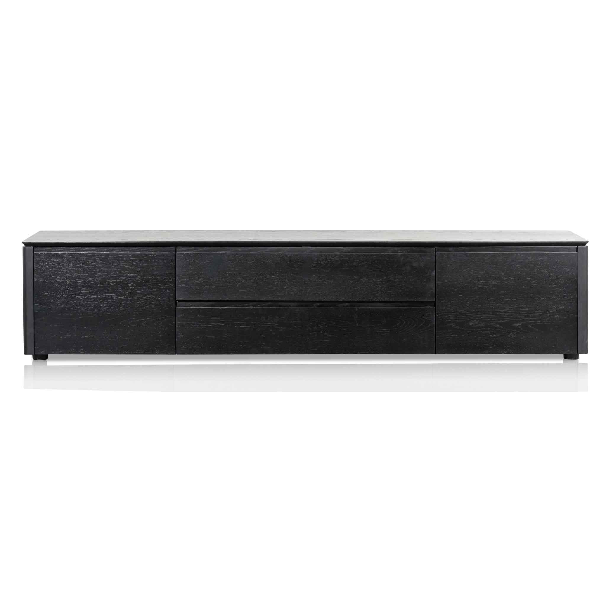 Ex Display - Norris 2m Entertainment TV Unit with Middle Drawer - Black Oak TV/Entertainment Unit Century-Core