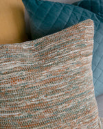 Ollo Oregon Mottled Cotton Cushion - Teal & Tan Cushion Furtex-Local   