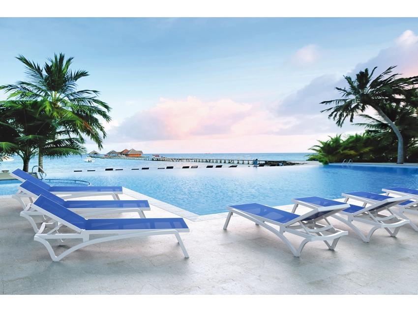 Pantha Outdoor Sun Lounger - Blue Sunlounger Furnlink-Local   