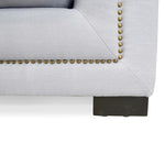 Penelope Chesterfield Fabric Lounge Chair - Grey - Last One Armchair Casa-Core   