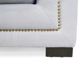 Penelope Chesterfield Fabric Lounge Chair - Grey - Last One Armchair Casa-Core   