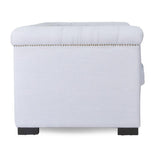 Penelope Chesterfield Fabric Lounge Chair - Grey - Last One Armchair Casa-Core   