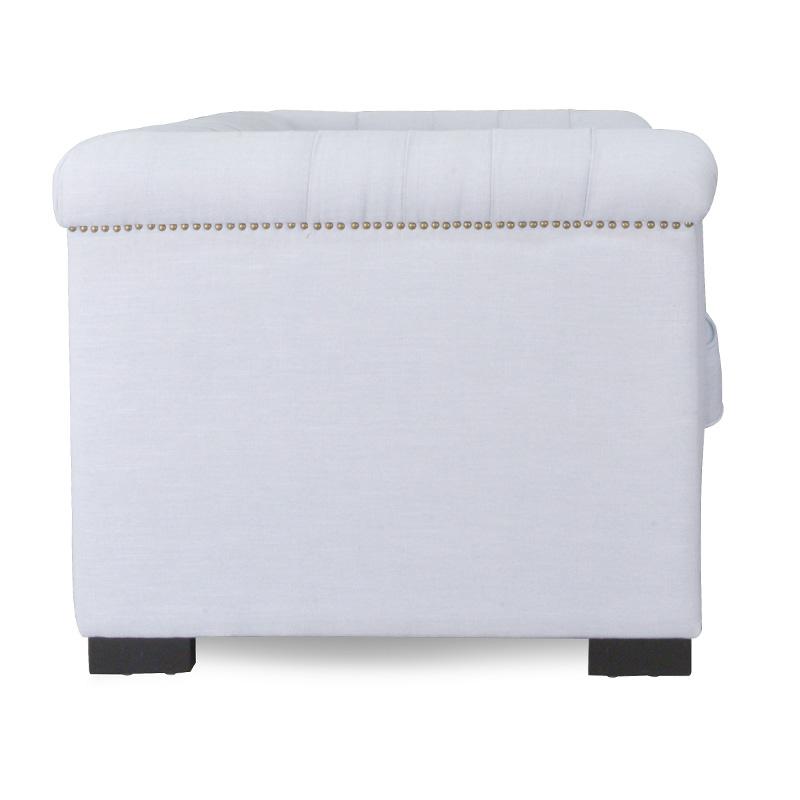 Penelope Chesterfield Fabric Lounge Chair - Grey - Last One Armchair Casa-Core   