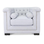 Penelope Chesterfield Fabric Lounge Chair - Grey - Last One Armchair Casa-Core   