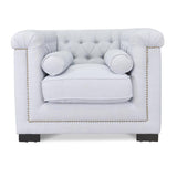 Penelope Chesterfield Fabric Lounge Chair - Grey - Last One Armchair Casa-Core   