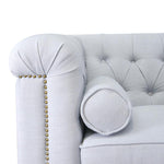 Penelope Chesterfield Fabric Lounge Chair - Grey - Last One Armchair Casa-Core   