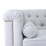 Penelope Chesterfield Fabric Lounge Chair - Grey - Last One Armchair Casa-Core   