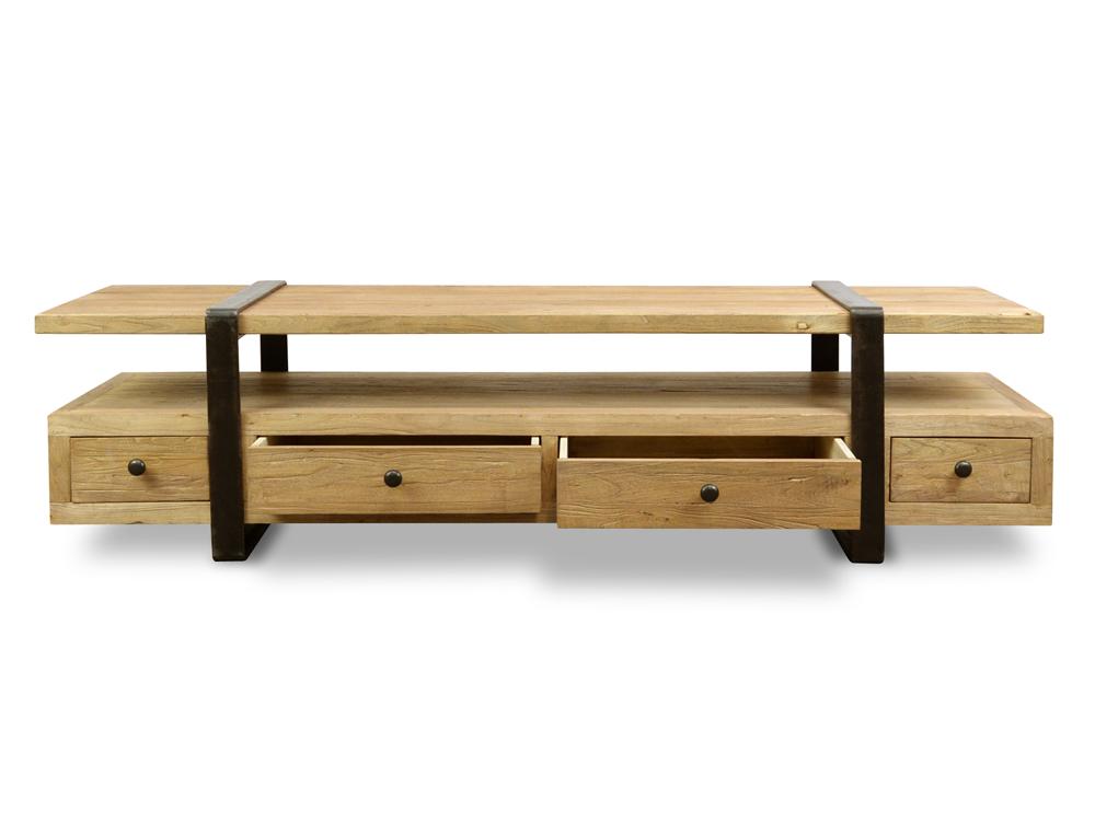 Ex Display - Phoenix Reclaimed Lowline 1.8m Wooden TV Entertainment Unit TV/Entertainment Unit Reclaimed-Core   