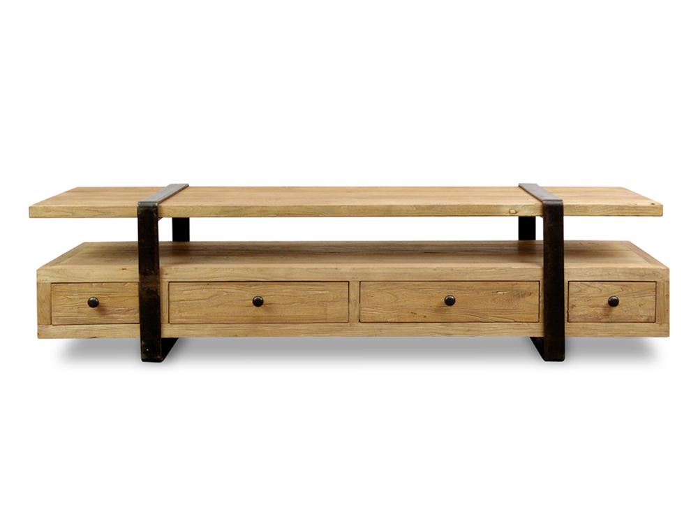 Ex Display - Phoenix Reclaimed Lowline 1.8m Wooden TV Entertainment Unit TV/Entertainment Unit Reclaimed-Core   
