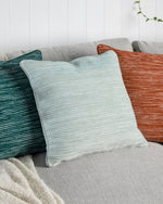 Ollo Rakaia Parallel Textured Cotton Cushion - Cool Mint Cushion Furtex-Local   