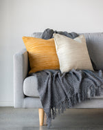 Ollo Rakaia Parallel Textured Cotton Cushion - Oatmeal Cushion Furtex-Local   