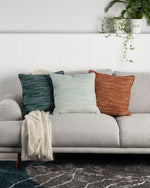 Ollo Rakaia Parallel Textured Cotton Cushion - Spice Cushion Furtex-Local   