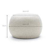Raven Fabric Cushion Ottoman - Beige Ottoman Eastern-local   