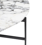 Rhonde Oval Marble Coffee Table - White Coffee Table Warran-Local   