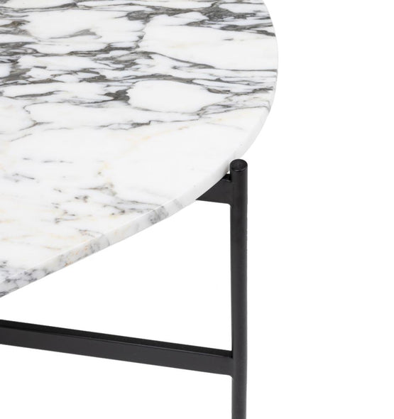 Rhonde Oval Marble Coffee Table - White Coffee Table Warran-Local   