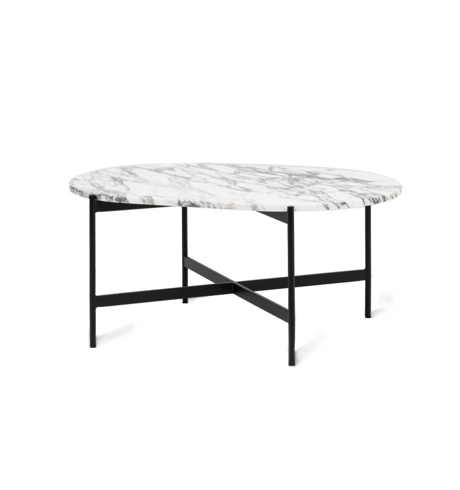 Rhonde Oval Marble Coffee Table - White Coffee Table Warran-Local   