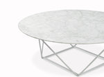 Robin 100cm Round Marble Coffee Table - White Base CF1025