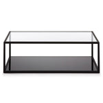 Rowan 110cm Rectangular Glass Coffee Table - Black CF3721-LA