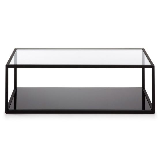 Rowan 110cm Rectangular Glass Coffee Table - Black CF3721-LA