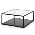 Rowan 80cm Square Glass Coffee Table - Black Coffee Table The Form-Local   