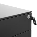 Russel 3 Drawers Mobile Pedestal - Black Pedestal Sun Desk-Core   