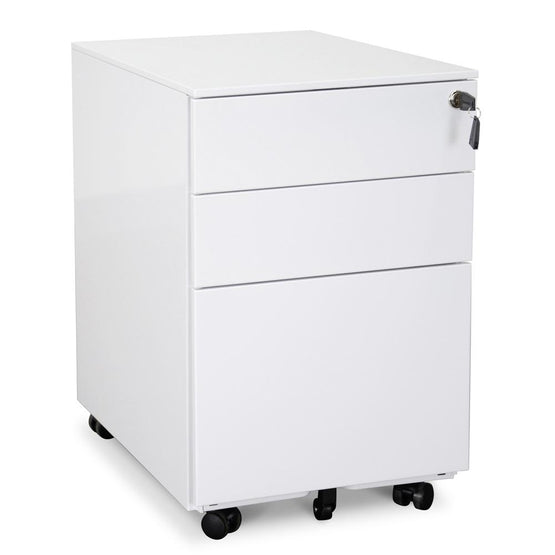Russel 3 Drawers Mobile Pedestal - White OF2170-SN