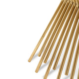 Ex Display - Sassy Round Glass Console Table - Brushed Gold Base Console Table Blue Steel Metal-Core