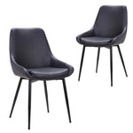 Set of 2 - Alfie Dining Chair - Black Dining Chair Sendo-Core   