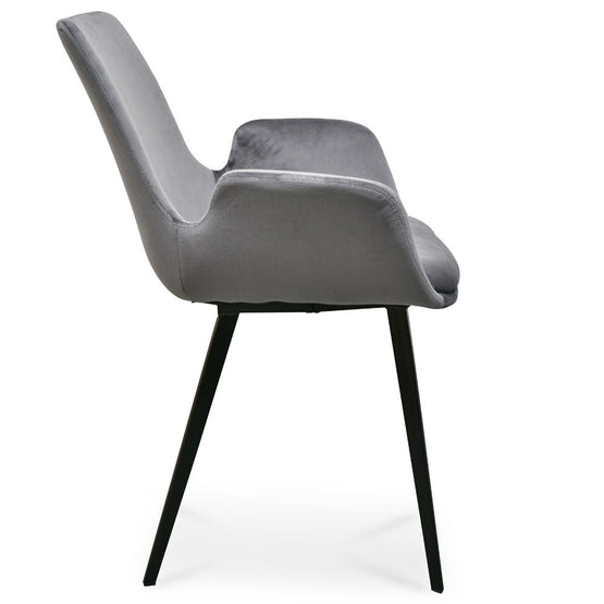 Ex Display - Set of 2 Alice Dining Chair - Dark Grey Velvet Dining Chair Sendo-Core   